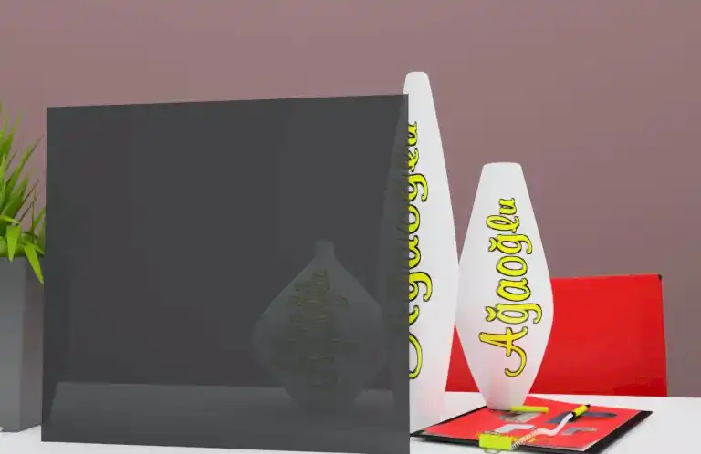 Koyu Füme Dekoratif Buzlu Cam